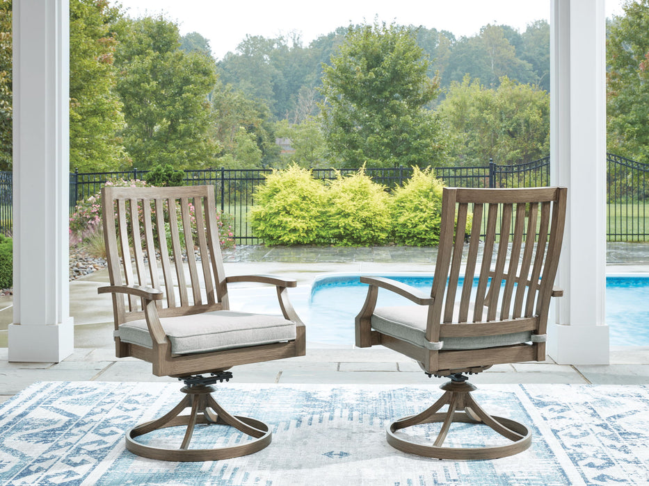 Rainier Ranch - Swivel Chair With Cushion (Set of 2) - Brown / Beige - Simple Home Plus