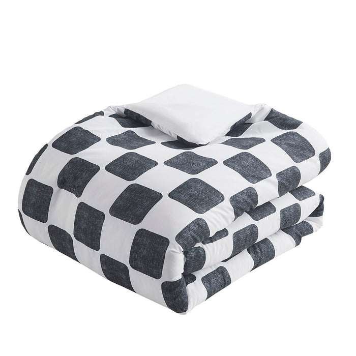 Miley - Checkered Comforter Set - Black / White - Simple Home Plus