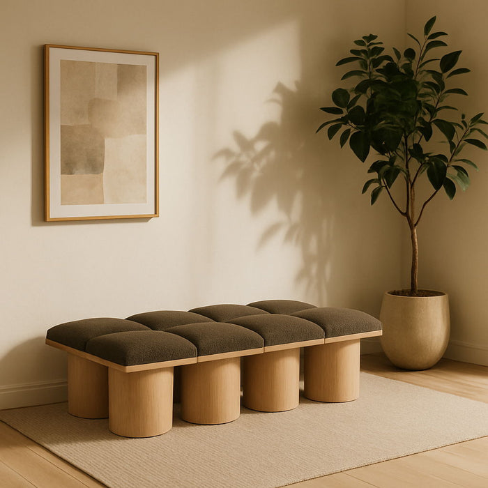 Pavilion - 8 Piece Modular Bench With Natural Base - Simple Home Plus