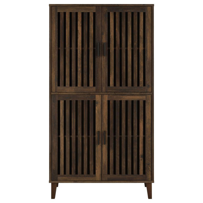 Elouise - 4 Door Engineered Wood Tall Accent Cabinet - Dark Pine - Simple Home Plus