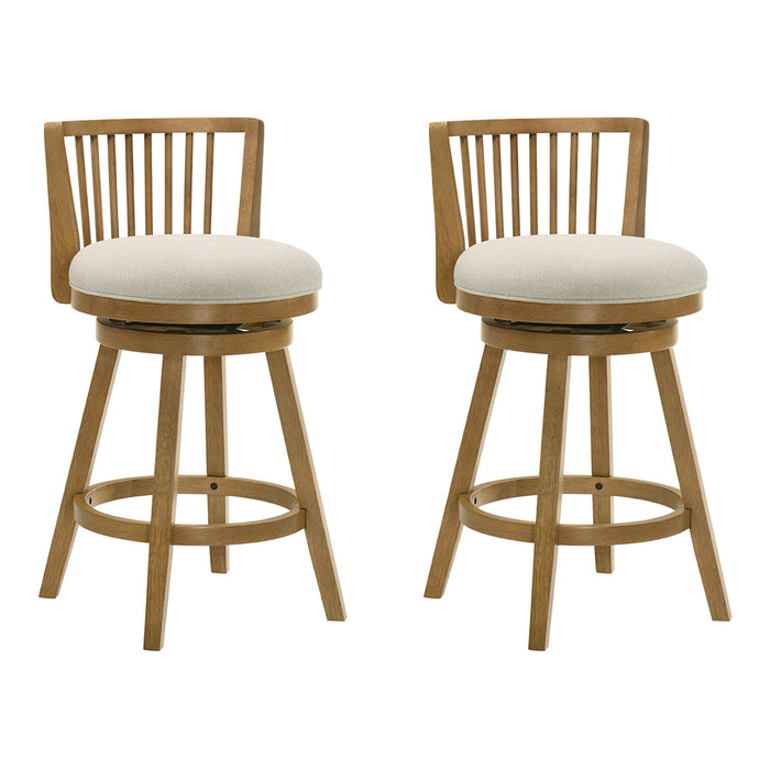 Harper - 26" Amber Glow Counter Height Rubberwood Swivel Barstool - Simple Home Plus