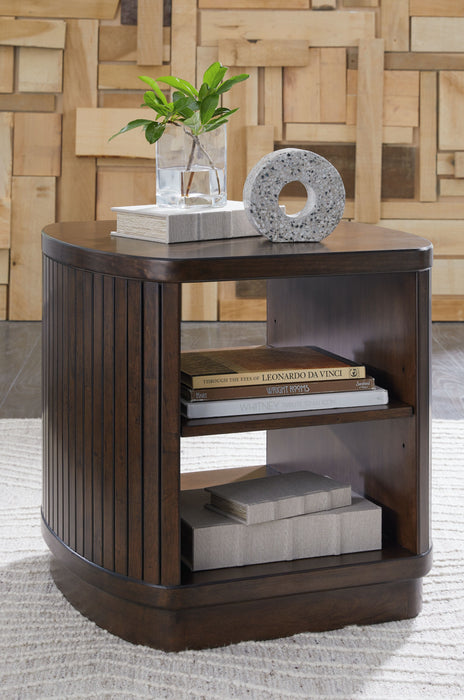 Korestone - Dark Brown - Square End Table - Simple Home Plus