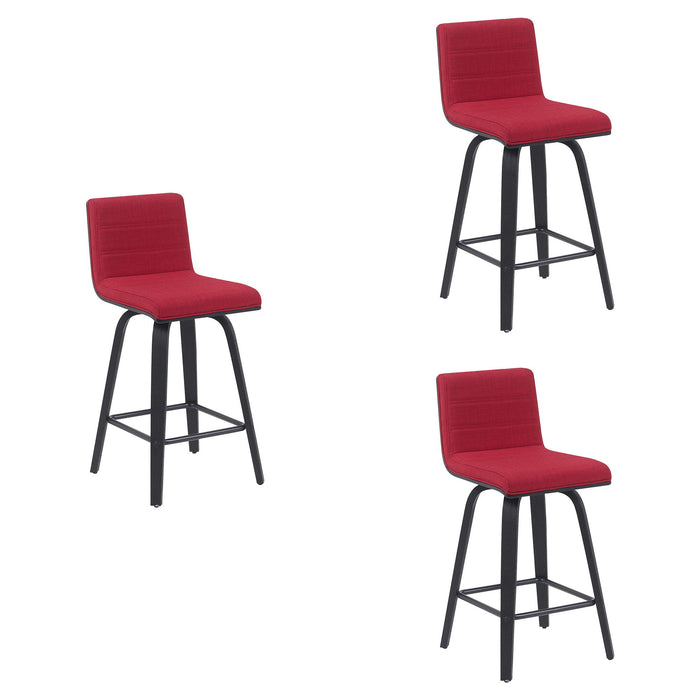 Vienna - Modern Counter Height Swivel Bar Stool - Black Brushed Wood Frame - Simple Home Plus