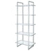 Hartford - 5-Shelf Glass Bookshelf - Chrome - Simple Home Plus