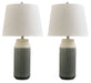 Afener - Blue / Beige - Ceramic Table Lamp (Set of 2) - Simple Home Plus