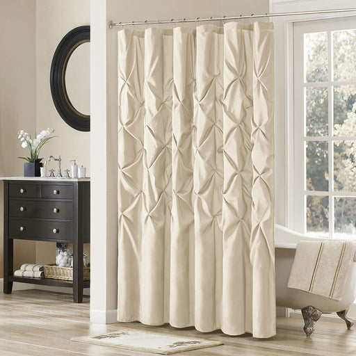 Laurel - Tufted Semi-Sheer Shower Curtain - Ivory - Simple Home Plus