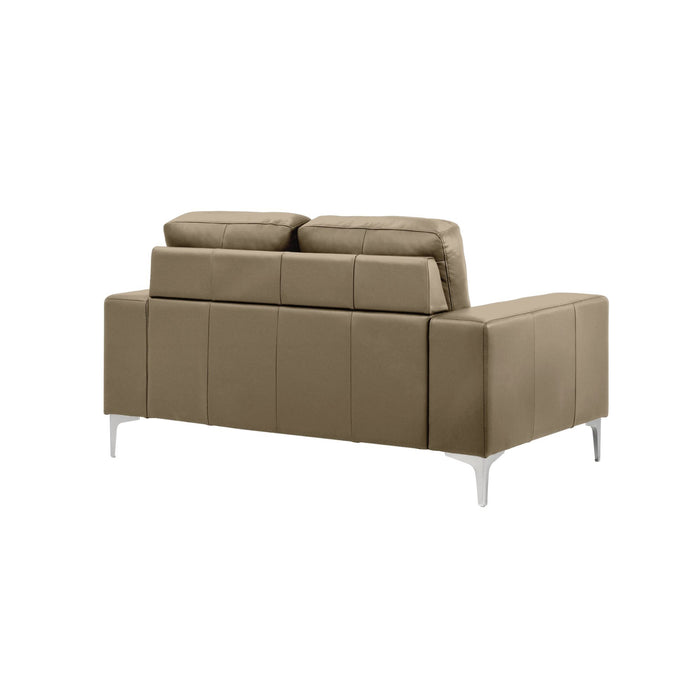 Faelin - Leather Loveseat With Tufted Back