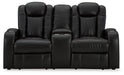 Caveman Den - Midnight - Power Reclining Loveseat with Console/ Adj Hdrst - Simple Home Plus
