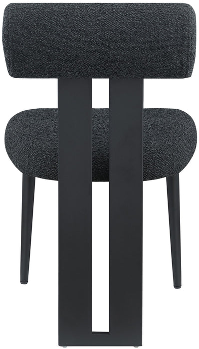 Dario - Boucle Dining Chair With Black Frame (Set of 2)