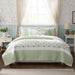 Dawn - 6 Piece Full/Queen Percale Quilt Set With Throw Pillows - Sage Green - Simple Home Plus