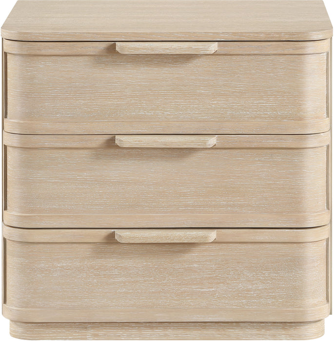 Tiberio - Oak Veneer And Solid Wood Nightstand - Simple Home Plus