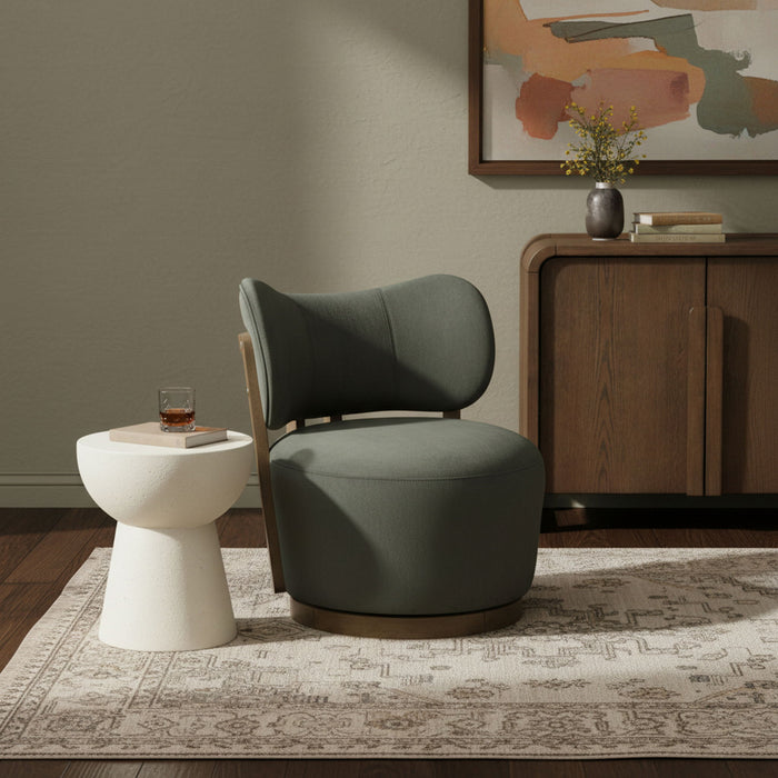 Elara - Velvet Upholstered Swivel Accent Chair - Stained Brown - Simple Home Plus