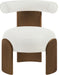 Calder - Linen Textured Fabric Upholstered Accent Chair - Painted Brown Base - Simple Home Plus