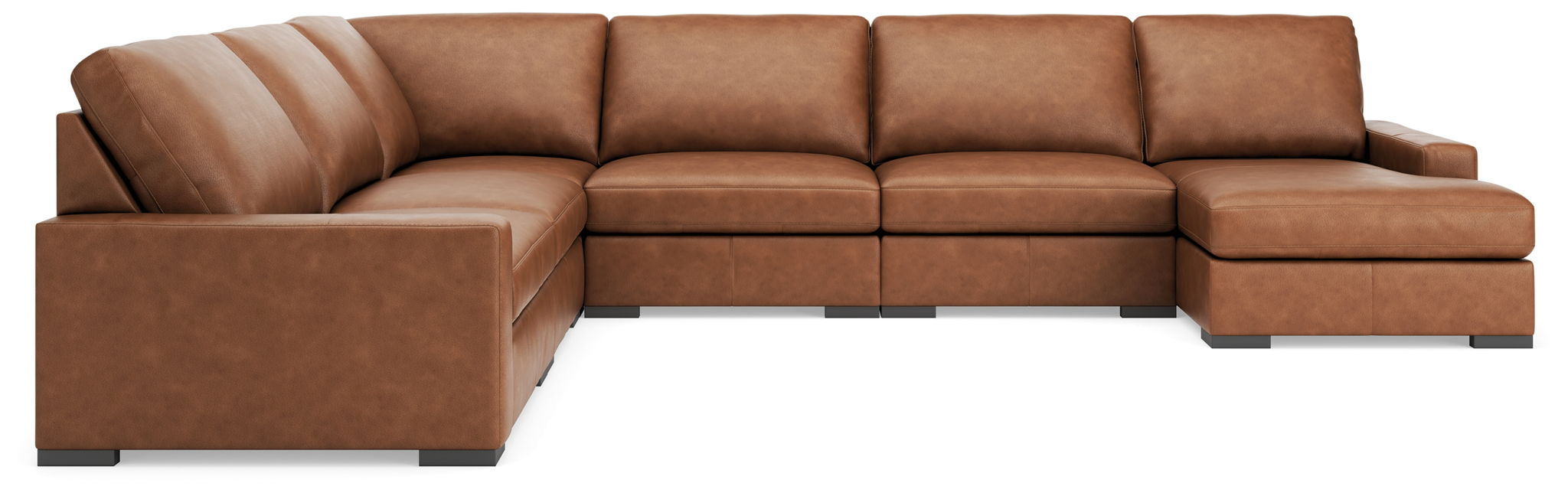 Calden - 6-Piece Sectional With RAF Corner Chaise - Caramel - Simple Home Plus