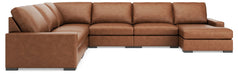 Calden - 6-Piece Sectional With RAF Corner Chaise - Caramel - Simple Home Plus