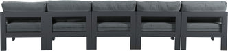 Nizuc - Outdoor Patio 5 Seat Modular Armless Sofa With Gray Frame - Simple Home Plus