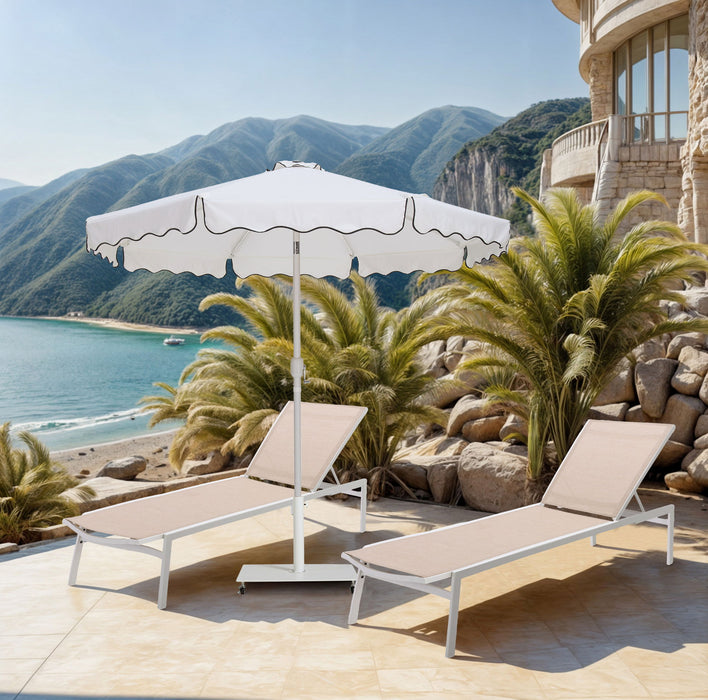 Amalfi - Aluminum Patio Umbrella - White Base / White Pole - Simple Home Plus