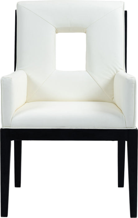 Gwendolyn - Faux Leather Dining Arm Chair With Black Frame - Simple Home Plus