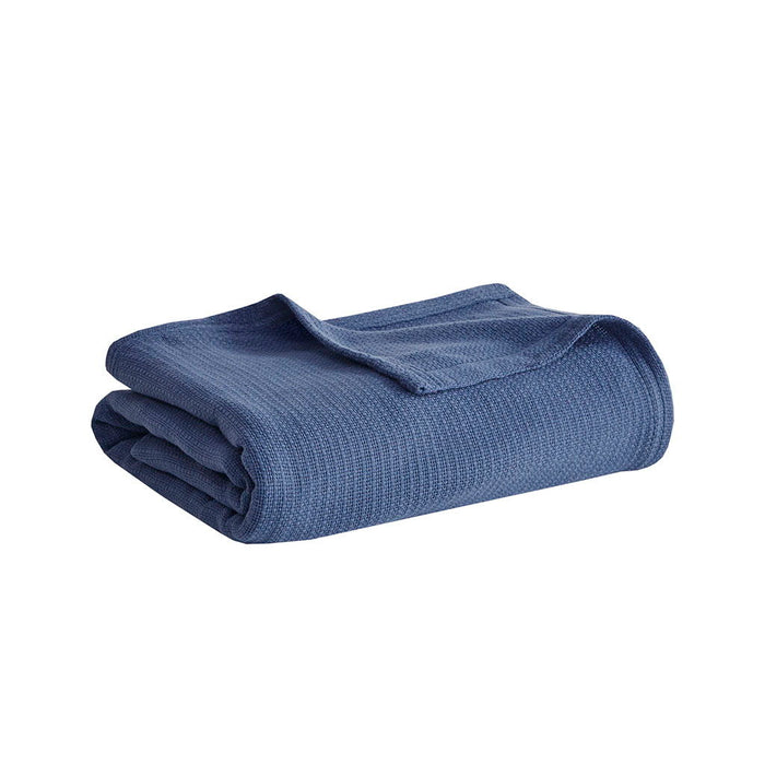 Freshspun Basketweave - Twin Blanket - Navy - Simple Home Plus