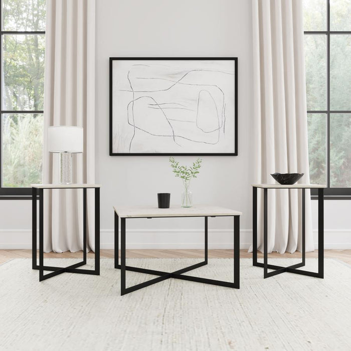 Tobin - Marble Top Coffee And End Table Set - Simple Home Plus