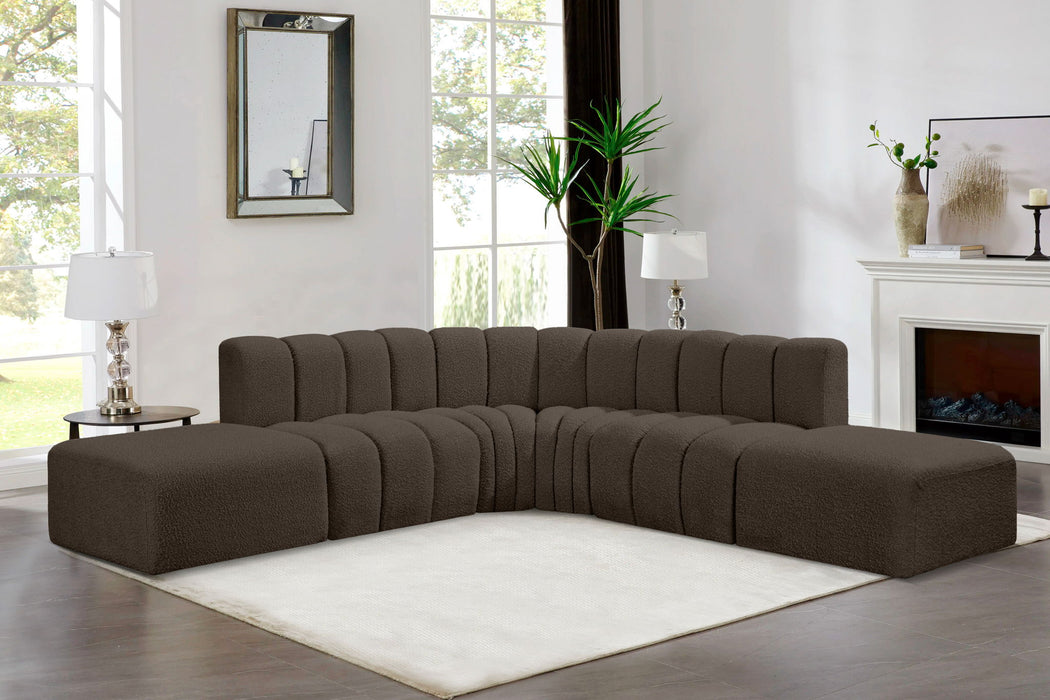 Arc - Boucle Fabric 6 Piece Corner Modular Sofa - Simple Home Plus