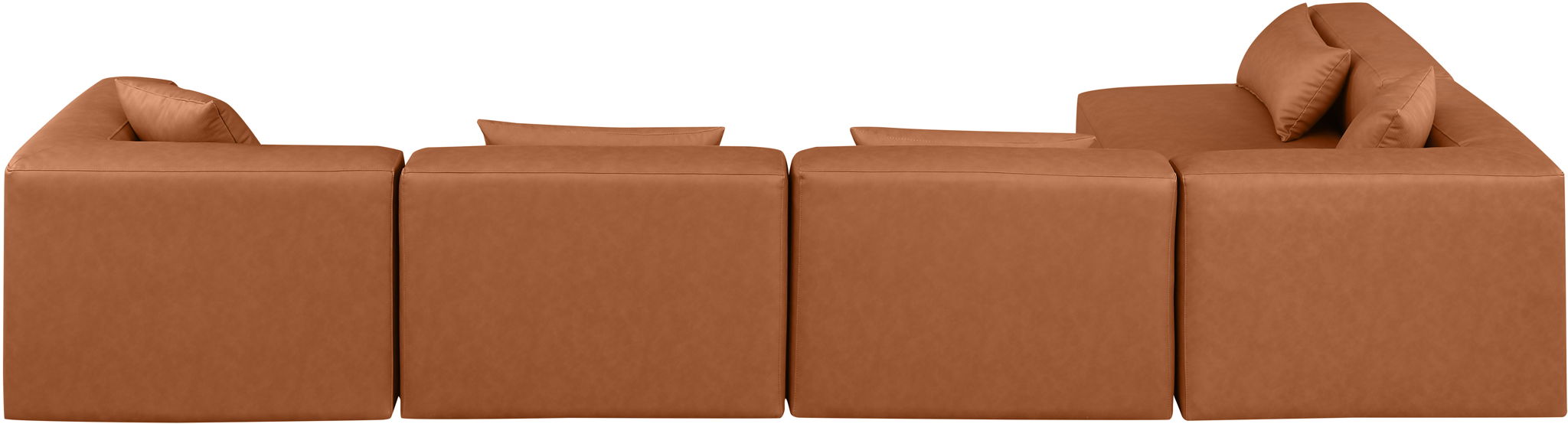 Cube - 5 Piece Modular Sectional - Cognac - Simple Home Plus