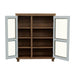 Serena – Glass Cabinet with Doors, Pewter Finish – Brown / Taupe - Simple Home Plus