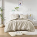 Phoebe - King/California King Diamond Quilted Ruffle Edge Comforter Set - Neutral - Simple Home Plus
