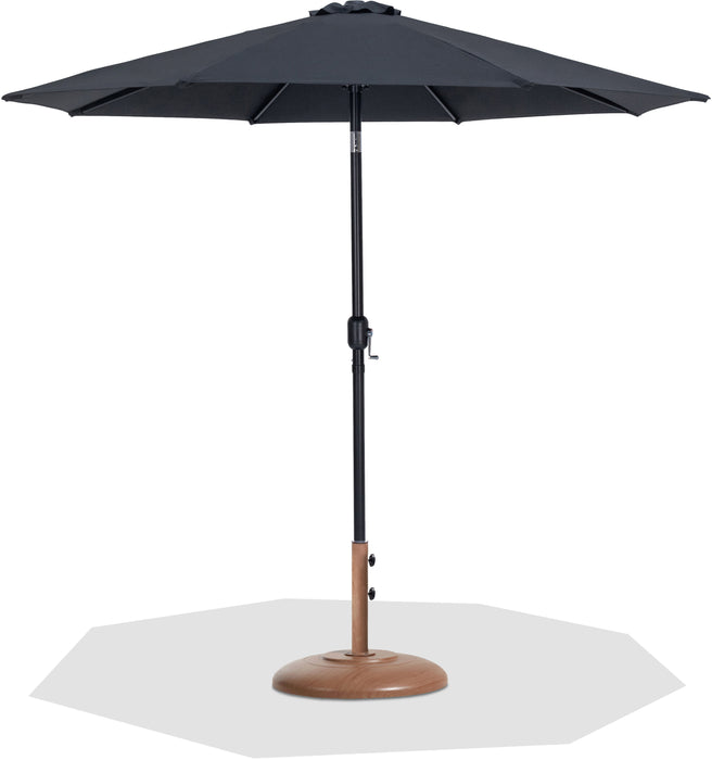 Fiji - Aluminum Patio Umbrella With Round Teak And Black Base - Simple Home Plus