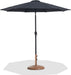 Fiji - Aluminum Patio Umbrella With Round Teak And Black Base - Simple Home Plus