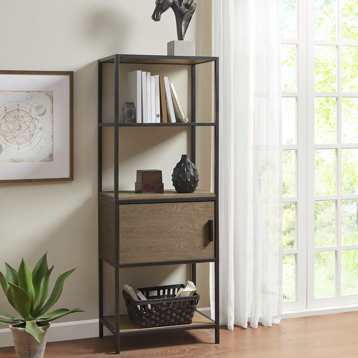 Darley - 3 Shelf Bookcase With Storage Cabinet - Gray - Simple Home Plus
