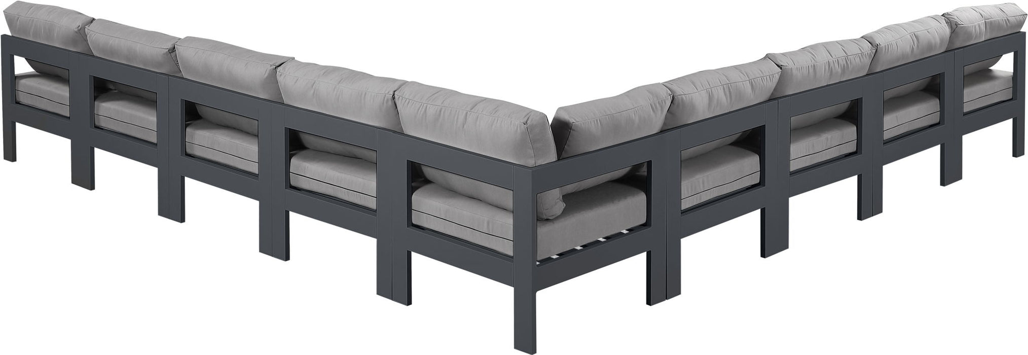 Nizuc - Outdoor Patio 9 Piece Modular Sectional With Gray Frame - Simple Home Plus