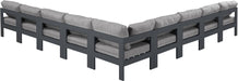 Nizuc - Outdoor Patio 9 Piece Modular Sectional With Gray Frame - Simple Home Plus