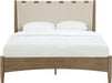 Santos - Vegan Leather Headboard And Wood Bed - Waxed Brown Frame - Simple Home Plus