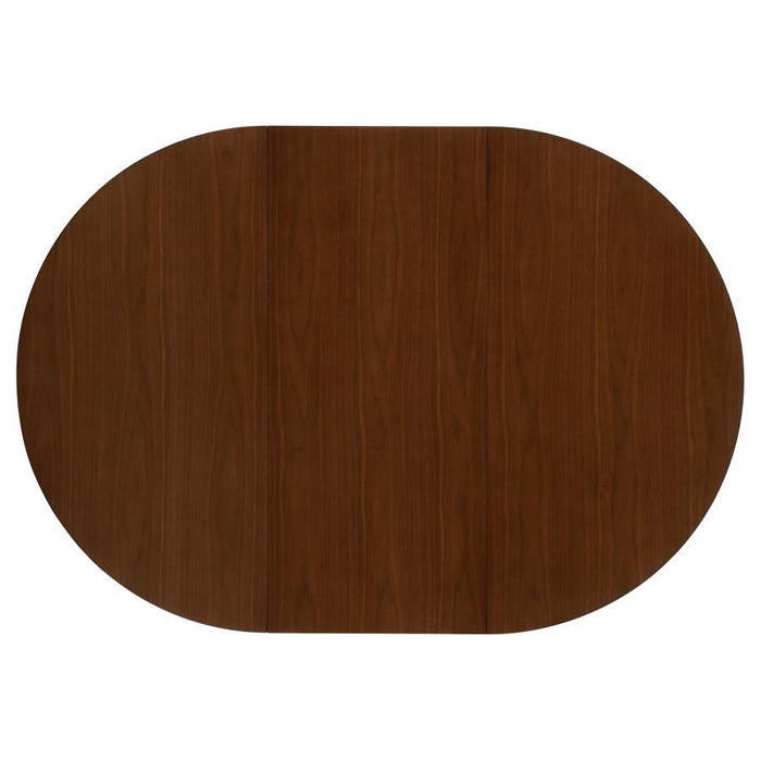 Jedda - Oval Extension Leaf Dining Table - Dark Walnut - Simple Home Plus