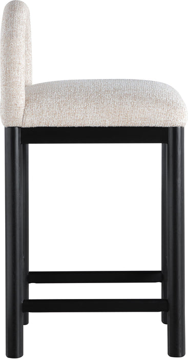 Conrad - Linen Counter Stool With Black Legs - Simple Home Plus