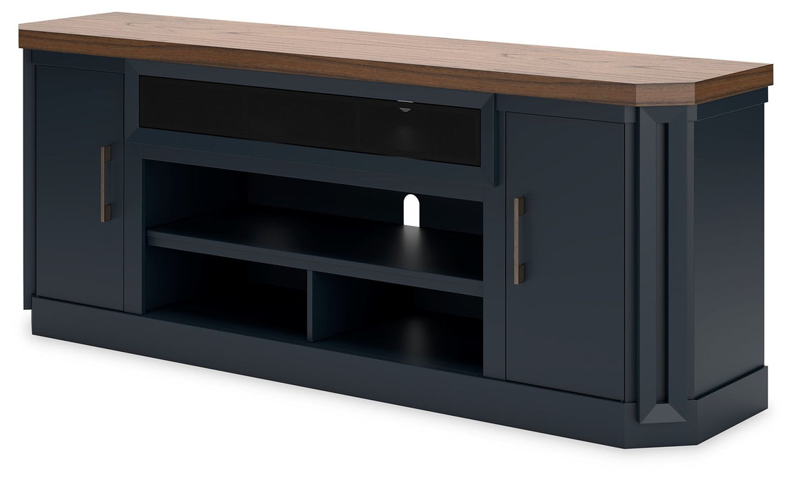 Landocken - Brown / Blue - XL TV Stand W/Fireplace Option - Simple Home Plus
