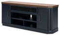Landocken - Brown / Blue - XL TV Stand W/Fireplace Option - Simple Home Plus