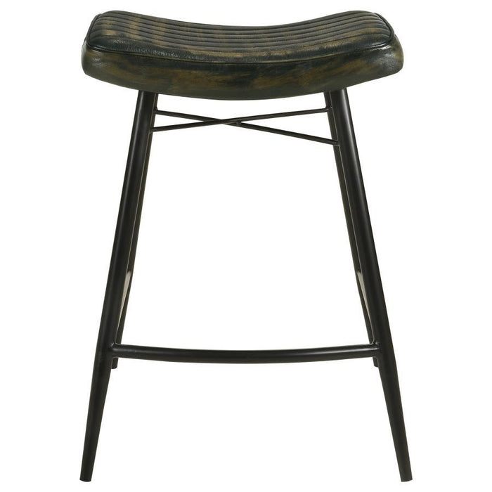 Bayu - Leather Upholstered Counter Stool (Set of 2) - Simple Home Plus