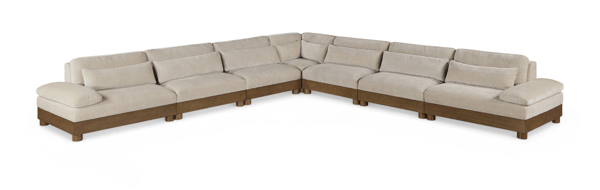 Turin - Chenille Fabric Upholstered Modular Sectional - Taupe - Simple Home Plus