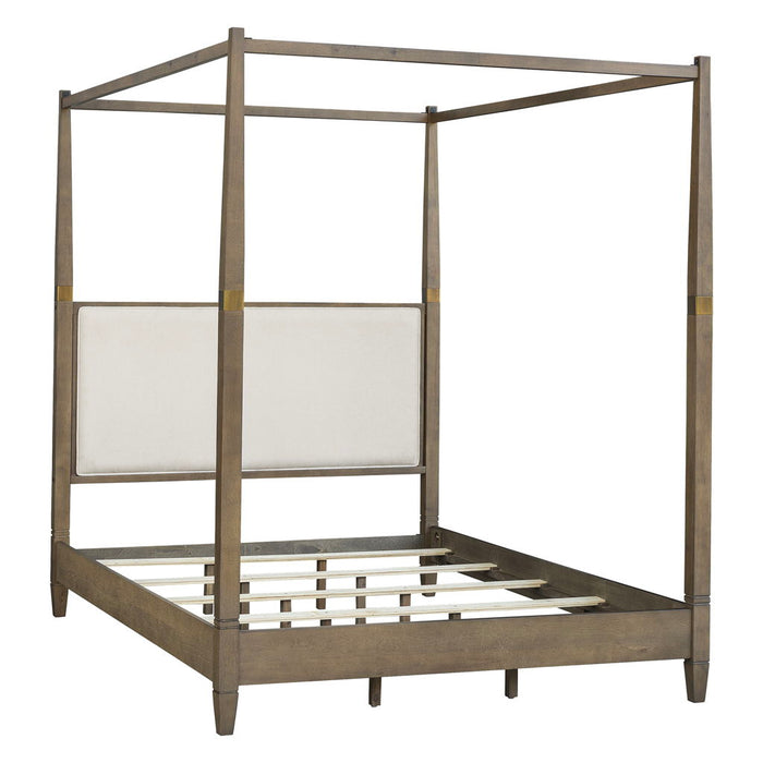 Baylor - Queen Canopy Bed - Brown - Simple Home Plus