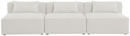 Cube - Linen Modular 3 Seat Armless Sofa - Simple Home Plus