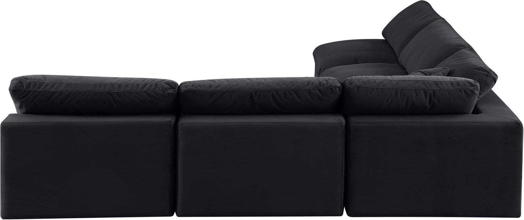 Comfy - 5 Piece Velvet Modular Corner Armless Sectional - Simple Home Plus