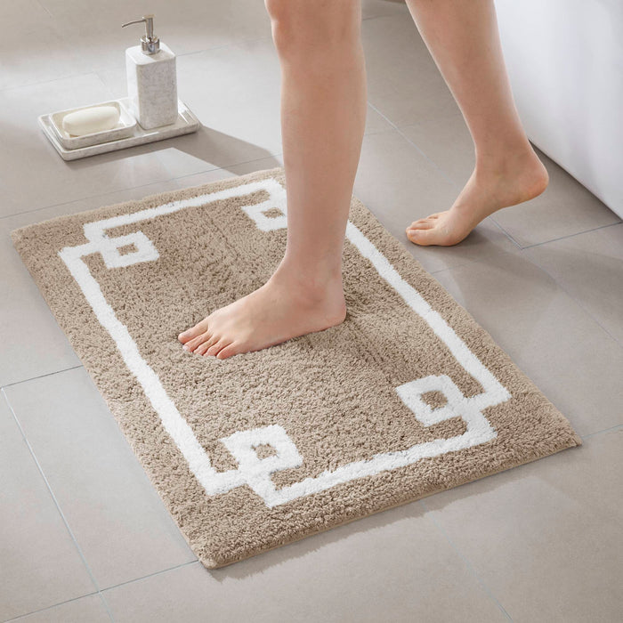 Evan - 24" x 72" Tufted Bath Rug - Taupe - Simple Home Plus