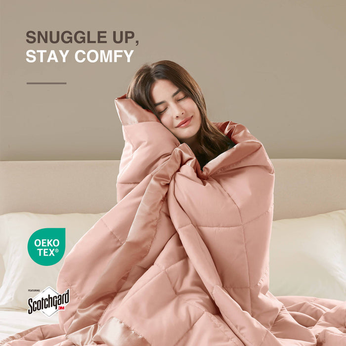 Windom - All Season Hypoallergenic Blanket With 3M Scotchgard - Blush - Simple Home Plus