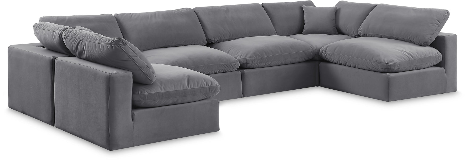 Comfy - 6 Piece Velvet Modular Armless Sectional - Simple Home Plus