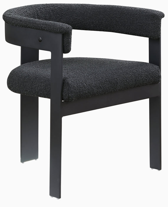 Romeo - Boucle Dining Chair With Black Base (Set of 2) - Simple Home Plus