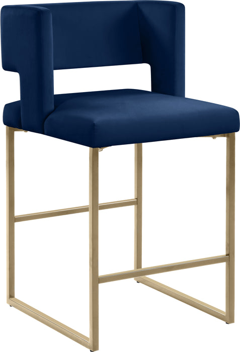 Caleb - Counter Stool with Gold Legs (Set of 2) - Simple Home Plus