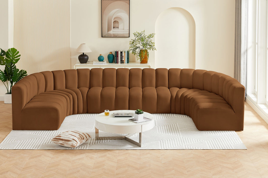 Arc - Velvet Modular U-Shaped Sectional - Saddle - Simple Home Plus