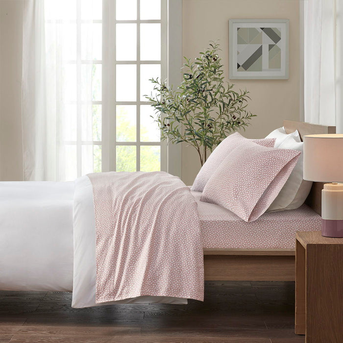 Cozy Flannel - Queen 100% Printed Sheet Set - Blush Dots